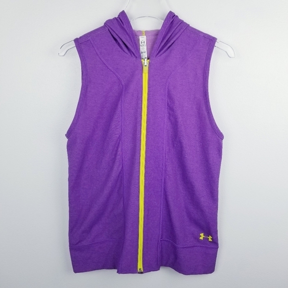 Under Armour Girl's Reversible Zip-Up Sleeveless Hoodie Jacket NWT - Picture 1 of 15